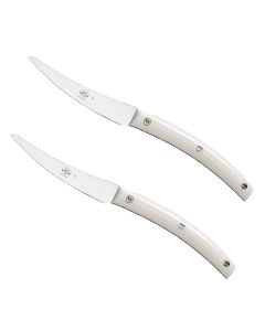 CONVIVIO NUOVO COLTELLO DA TAVOLA MANICO IN METACRILATO BIANCO CONFEZIONE 2 PZ
